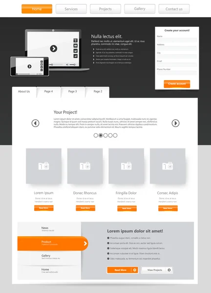 Utformning av webbplatsmall — Stock vektor