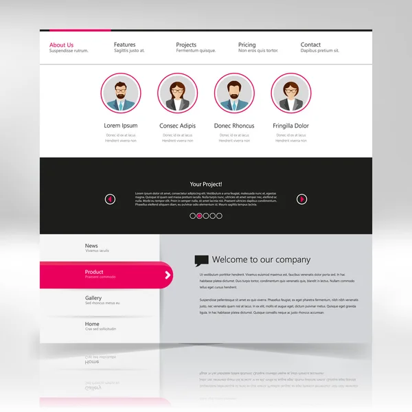 ウェブサイトのテンプレートデザイン — ストックベクタ