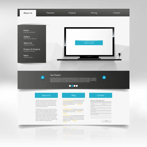 Website Template Design — Stock Vector