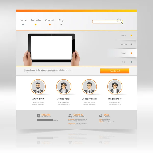 ウェブサイトのテンプレートデザイン — ストックベクタ