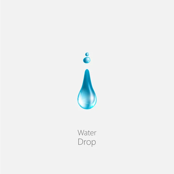 青い光沢のある水滴 — ストックベクタ