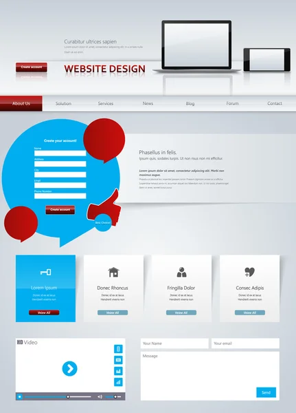 Design modello sito web — Vettoriale Stock