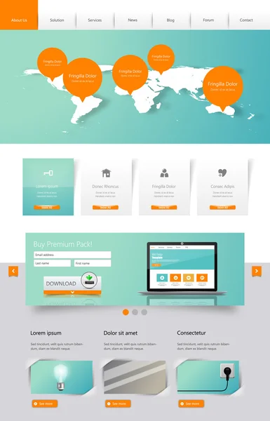 Web sitesi şablonu tasarımı — Stok Vektör