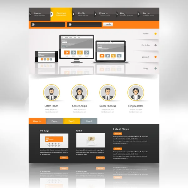 ウェブサイトのテンプレートデザイン — ストックベクタ