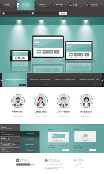 ウェブサイトのテンプレートデザイン — ストックベクタ