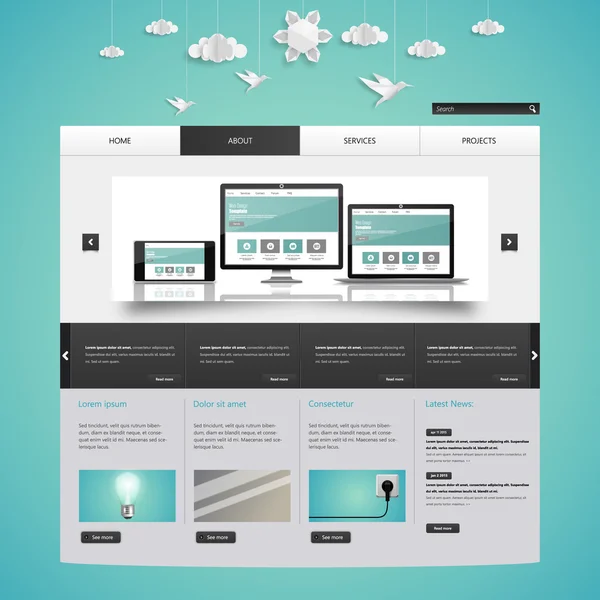 ウェブサイトのテンプレートデザイン — ストックベクタ
