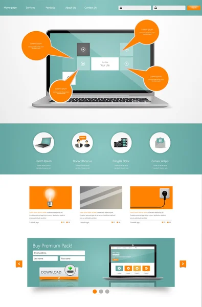 ウェブサイトのテンプレートデザイン — ストックベクタ