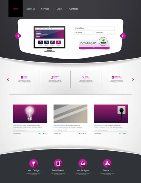 ウェブサイトのテンプレートデザイン — ストックベクタ