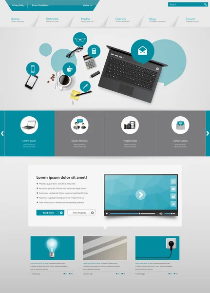 ウェブサイトのテンプレートデザイン — ストックベクタ