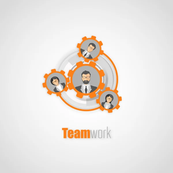 Diseño del concepto de trabajo en equipo — Vector de stock