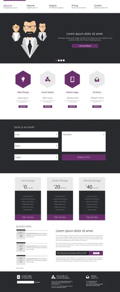 ウェブサイトのテンプレートデザイン — ストックベクタ
