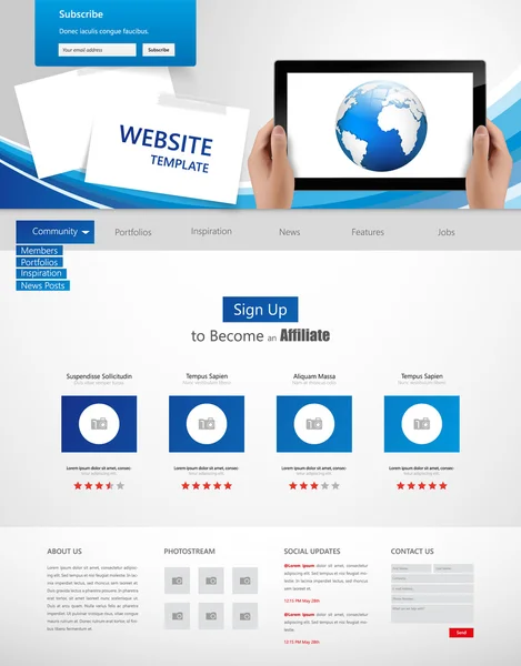 Website template ontwerp — Stockvector