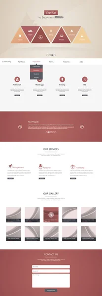 ウェブサイトのテンプレートデザイン — ストックベクタ