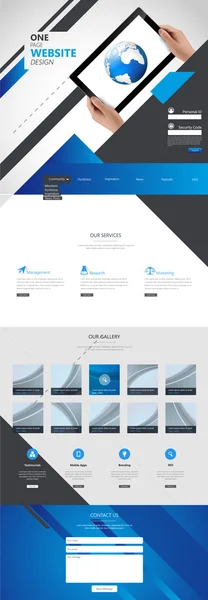 One page website design template. — Stock Vector