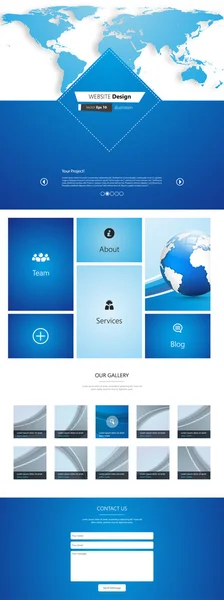 Plantilla de diseño web de una página . — Archivo Imágenes Vectoriales