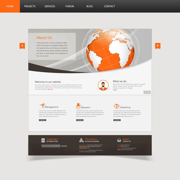 Web sitesi şablonu tasarımı — Stok Vektör