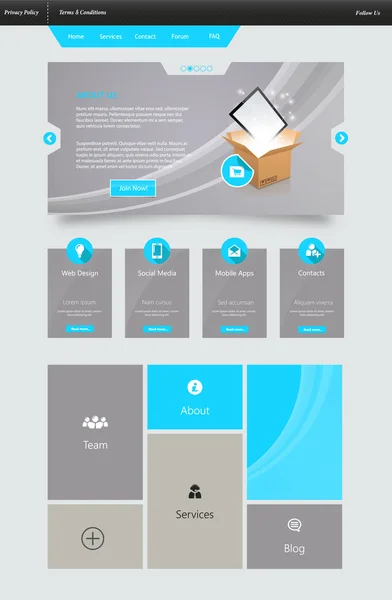 ウェブサイトのテンプレートデザイン — ストックベクタ
