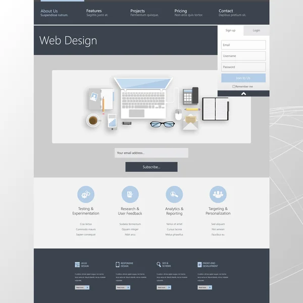 Website template ontwerp Stockvector