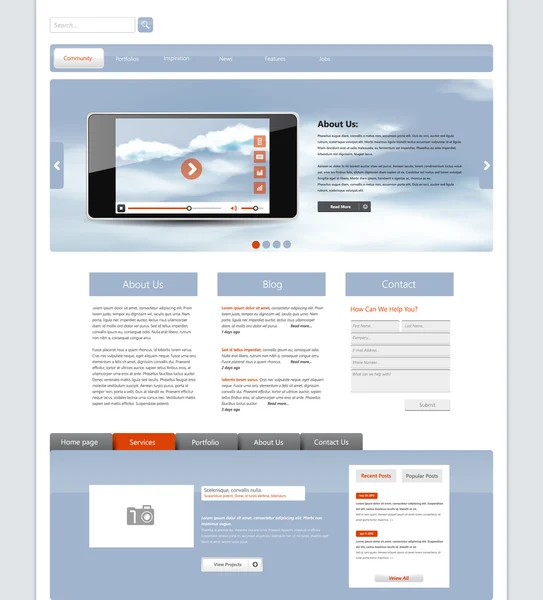 Website Template Design Royalty Free Stock Vectors