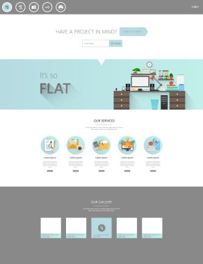 Düz Web sitesi şablonu tasarlamak vektör