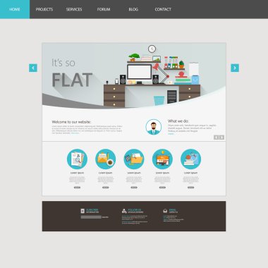Düz Web sitesi şablonu tasarlamak vektör