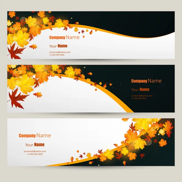 Set of colorful autumn banners — Stock Vector