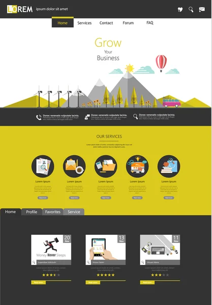 Eco website ontwerpsjabloon. — Stockvector