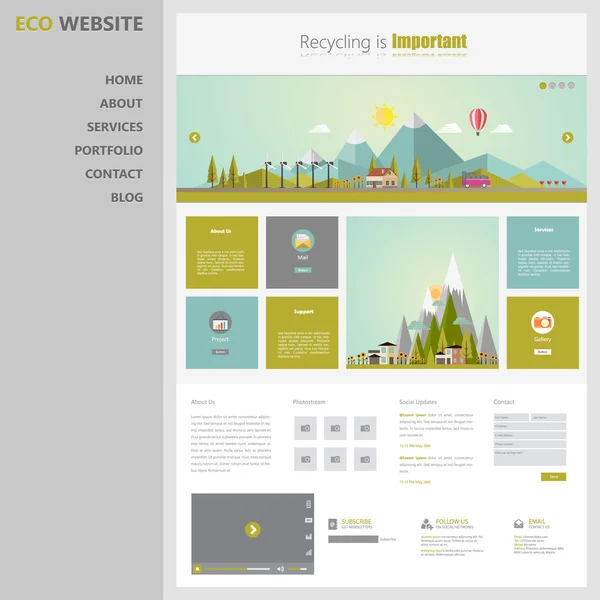 Modelo de design do site Eco . — Vetor de Stock