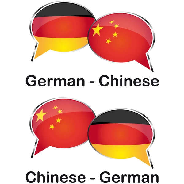 Alemão chinês tradutor nuvem —  Vetores de Stock