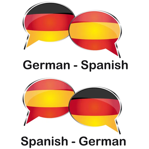 Spaanse Duitse vertaler wolk — Stockvector