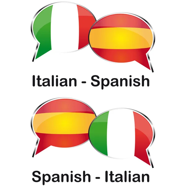 Italiaans Spaans vertaler wolk — Stockvector