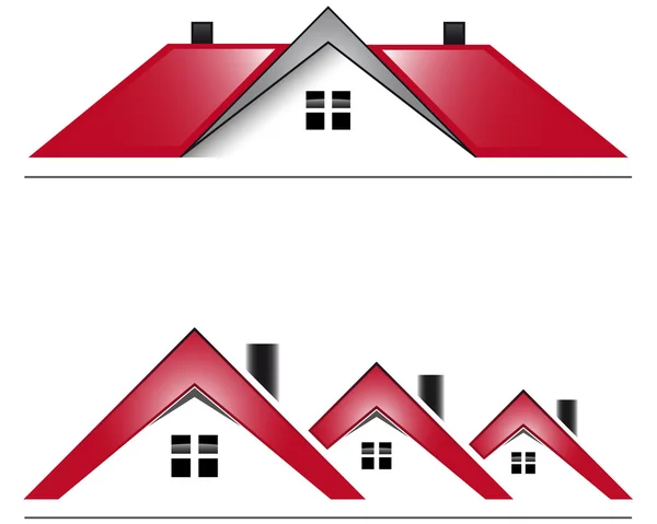 Casa con tetto rosso — Vettoriale Stock
