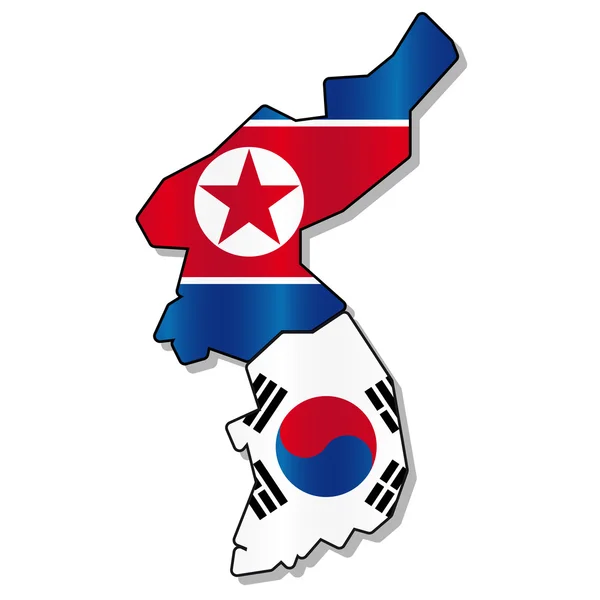 North and south korea flag — Stock Vector