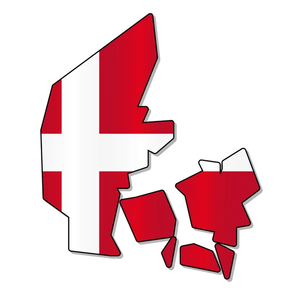 Bandiera danese — Vettoriale Stock