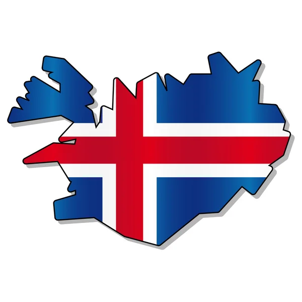 Islanda mappa della bandiera — Vettoriale Stock