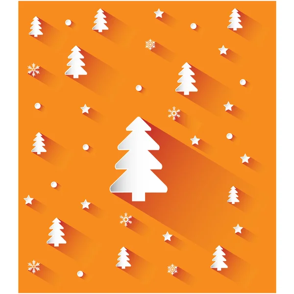 Orange background with christmas trees — Stock Vector