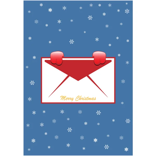 Postal de Navidad sobre fondo azul — Vector de stock