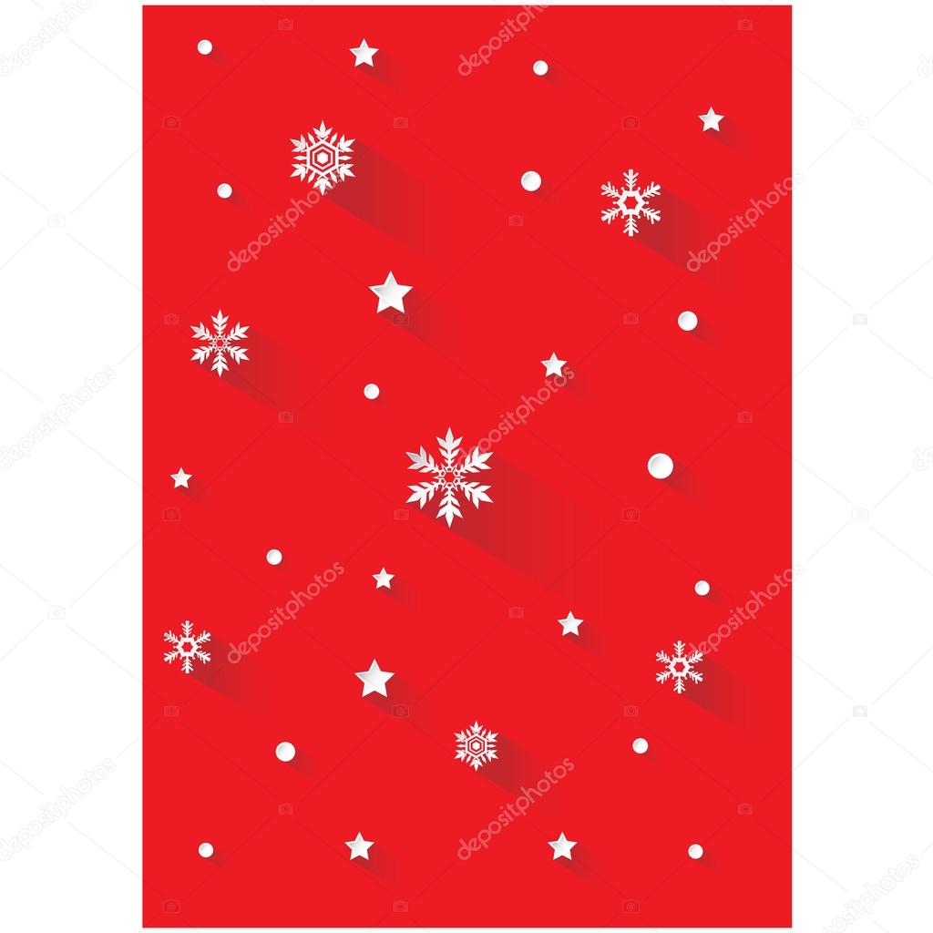 Red  background with snowflakes