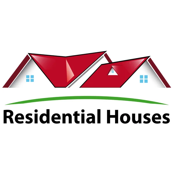 Kırmızı çatı ile konut simgesi ev