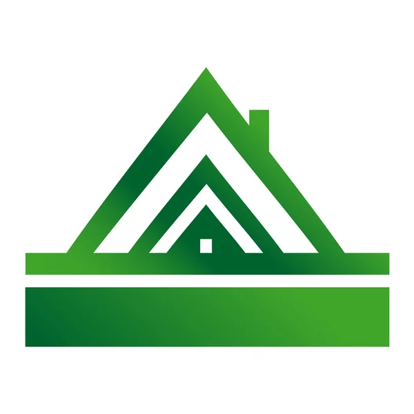 Icono techo verde abstracto — Vector de stock