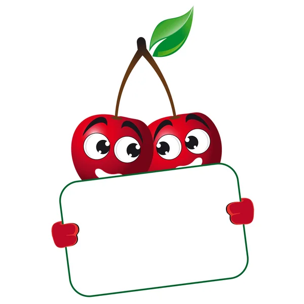 Cartel abstracto de fruta roja de cereza — Vector de stock