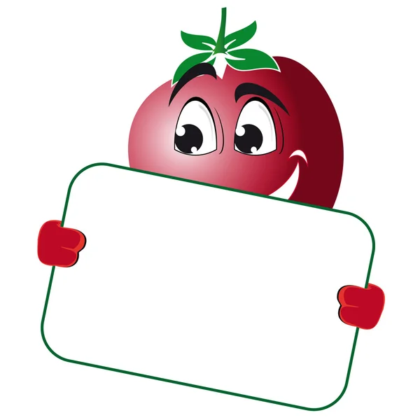 Šťastný rajče s plakáty — Stockový vektor