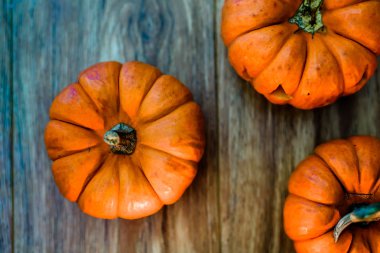 Kabaklar ahşap arka planda