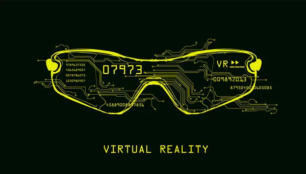 Sinal de óculos de realidade virtual, gráfico vetorial plano — Vetor de Stock