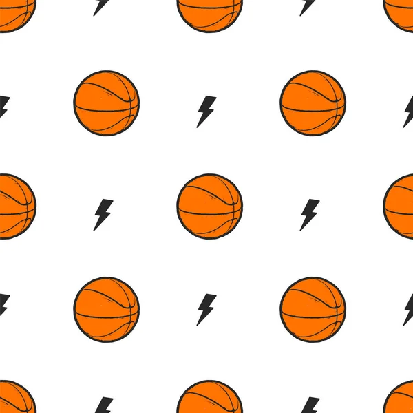 Logo vector baloncesto, diseño de pelota deportiva vintage — Vector de stock