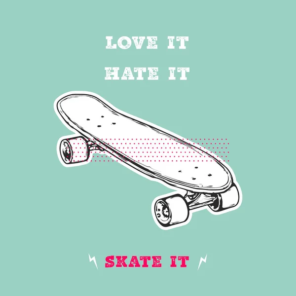 Emblema de design de skate retro com o texto —  Vetores de Stock