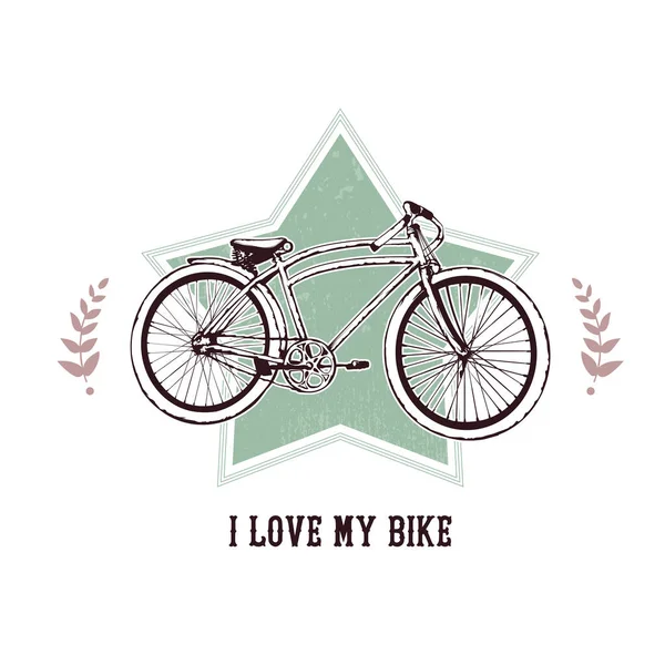 오래 된 자전거 표지 — 스톡 벡터