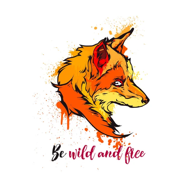 Emblema della testa di volpe rossa — Vettoriale Stock