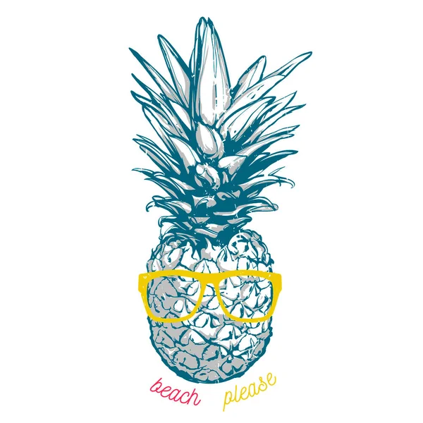Güneş gözlüklü ananas — Stok Vektör
