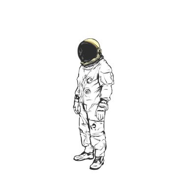 Astronot tüm vücut, gerçekçi vektör çizimi